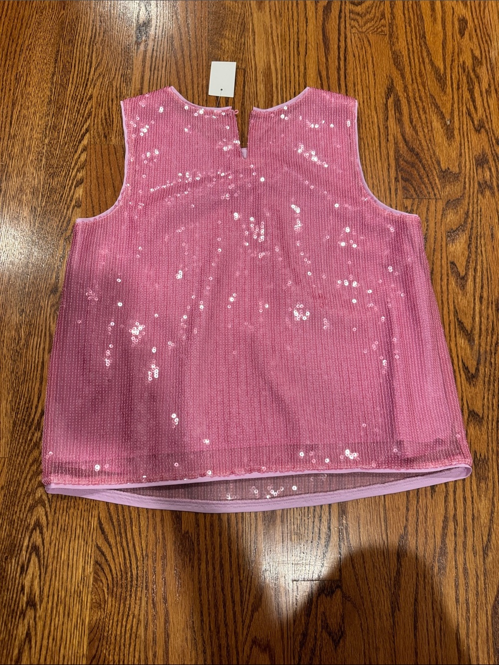 J. Crew Pink Sequin Shell Top - Picture 4 of 4
